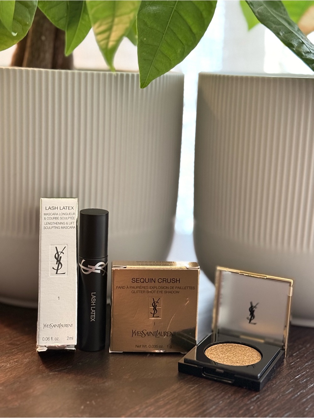 YSL Lash Latex Mascara Mini + Sequin Crush Gold Glitter Eyeshadow Duo
